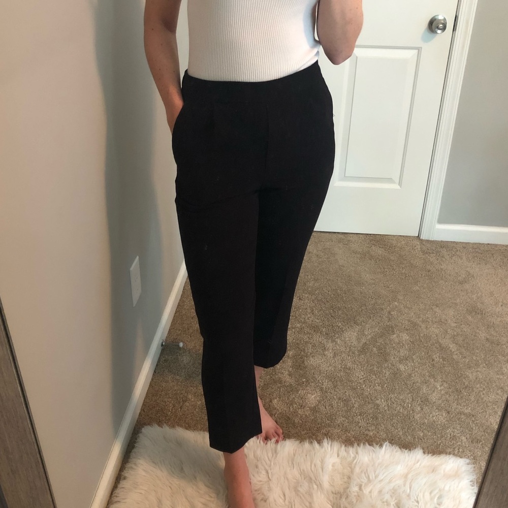 H&M High Waisted Black Trouser Pants